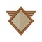 brown shield winged shape geometric badge