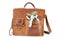 Brown shoulder bag with cute toy