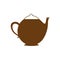 brown silhouette teapot icon drink