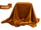 Brown silk fabric covering the podium. Beautiful drape. Highly r