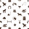 Brown simple horse theme icons seamless pattern eps10