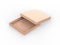 Brown slim square cardboard packaging box mockup, kraft paper box mock up template on isolated white background, 3d illustration