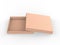 Brown slim square cardboard packaging box mockup, kraft paper box mock up template on isolated white background, 3d illustration