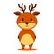 Brown small deer character. vector illustration