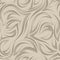 Brown smooth lines and corners vector geometric seamless pattern on beige background. Graceful flowing pattern and stripes.