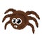 Brown spider icon, cartoon style