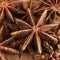 Brown star anise, asian spice against brown background