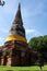 A brown stone chedi in Ayutthaya