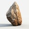 A brown stone single granite boulder large river rock isolated big rock geology on white background.