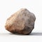 A brown stone single granite boulder large river rock isolated big rock geology on white background.