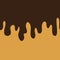 Brown streaks of chocolate on cookies. Vector seamless banner. W