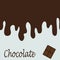 Brown streaks of chocolate. Vector seamless banner. Wrapping of