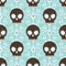 Brown stylized skull seamless pattern