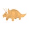 Brown styracosaurus dinosaur character, Jurassic period animal vector Illustration