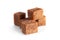 Brown sugar cubes closeup