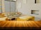 brown table and sofa blur rooms with a wood luxury and clean room interior abstract blur room