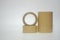 Brown tape on white background. Used for closing parcel boxes