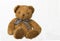 Brown teddy bear on white background