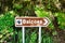 Brown tourist sign giving direction to the famous Levada dos Balcoes Trail in Madeira, Portugal. Information sign, marking system