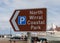 Brown tourist sign for North Wirral Coastal Park Meols Wirral England June 2019