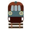 Brown train geometric illustration isolated on background