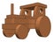 Brown traktor, illustration, vector