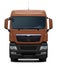 Brown truck Man TGX with black plastic bumper.