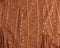 Brown tulle with sequin embroidery and decor, textile for sewing clothes