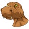 Brown tyrannosaurus head mascot