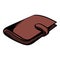 Brown wallet with card and cash icon cartoon