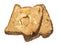 Brown wheat toast bread peanut butter holes isolated