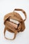 Brown and White Rope Reel in Textile Shopping Bag