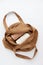 Brown and White Rope Reel in Textile Shopping Bag