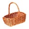 Brown wicker basket isolated