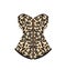 Brown woman corset with leopard print