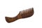 Brown wood hair comb isolated