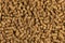 Brown wood pellets texture background. natural pile of wood pellets. organic biofuels. Alternative biofuel from sawdust. The cat