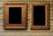 Brown wood texture with picture frames