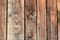 Brown wooden background close-up of old planks and brown timber in vintage style and grunge look as rustic rough antique organic