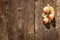 Brown wooden background grunge, pomegranate object