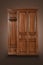 Brown wooden Cabinet on the brown background