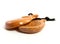 Brown wooden castanets