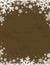 Brown Wooden christmas background with blurred white snowflakes, vector illustration