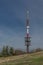 Brown wooden old chapel and transmitter on Radhost hill in Beskydy mountains