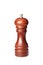 Brown wooden pepper mill on white background