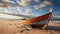 Brown Wooden Ship on Brown Sand