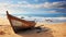 Brown Wooden Ship on Brown Sand