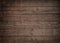 Brown wooden wall, planks, table, floor surface. Dark wood texture.