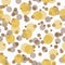 Brown, Yellow and White Transparent Polka Dot Tile Pattern Repea