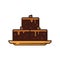 Brownie cake stack on a platter isolated  vector illustration